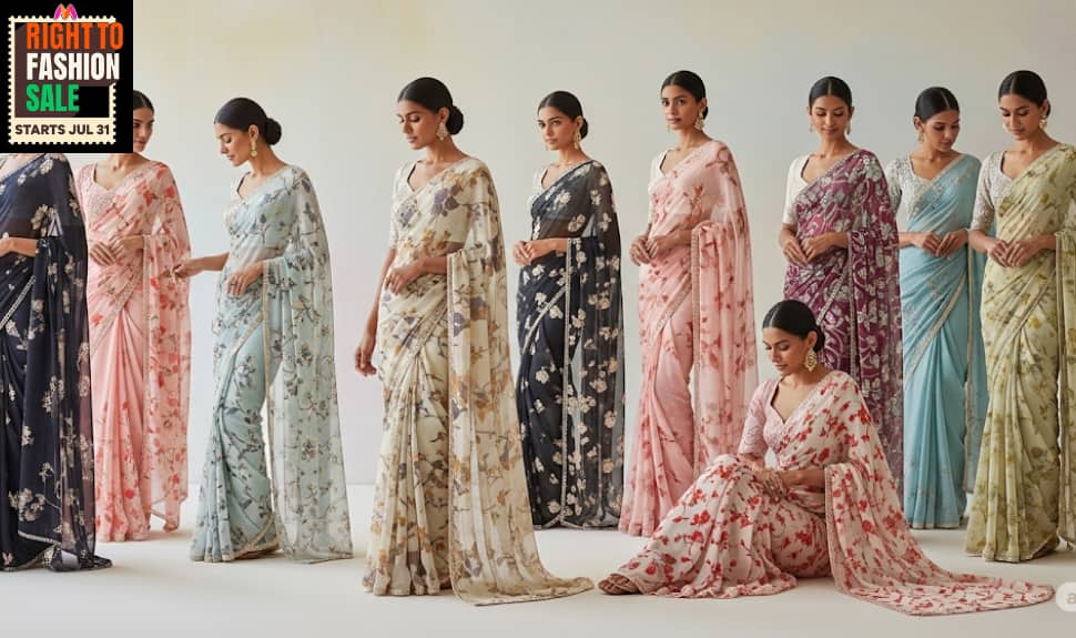 4 Best Sarees to Glam Up Your Look from Myntra's Right to Fashion Sale
