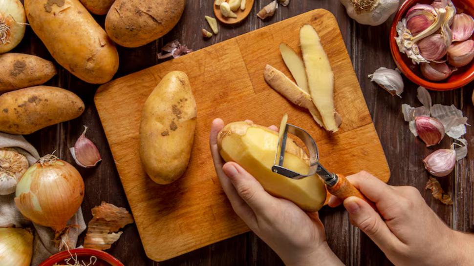 Roast Potato Peels into a Crispy Snack