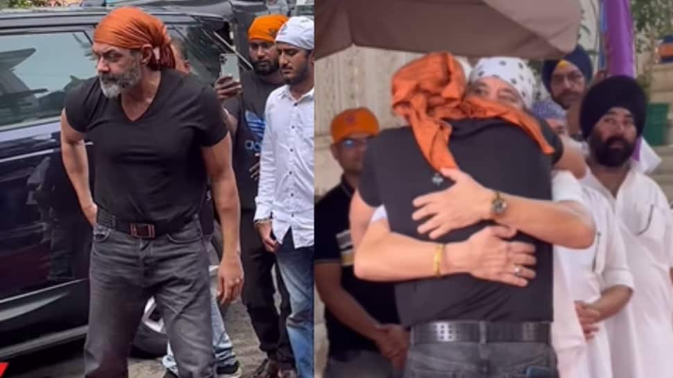 Shera's Father's Prayer Meet: Bobby Deol Hugs Salman Khan's Bodyguard - WATCH