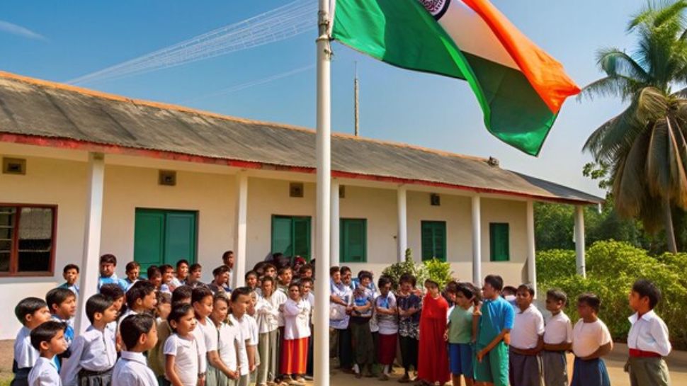 The Excitement of Flag Hoisting at School