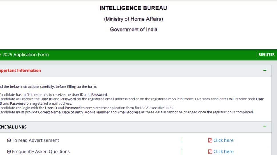 IB Security Assistant/ Executive Recruitment 2025: Registration Ends Today At mha.gov.in- Check Direct Link to Apply Here
