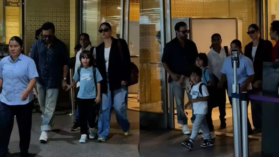 Saif Ali Khan, Kareena Kapoor, And Kids Return To Mumbai After Celebrating His 55th Birthday