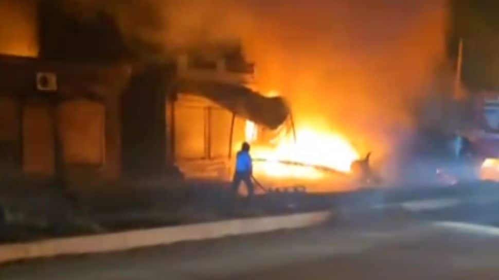Massive Fire Erupts In Punjab’s Hoshiarpur After LPG Tanker Accident; 1 Dead
