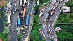 Drone Footage Exposes A 'Moon Crater' On Major Highway, Sparks Outrage | VIDEO