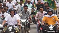 Rahul Gandhi, Tejashwi Ride Bullet In Bihar; Tej Pratap Responds With Jibe