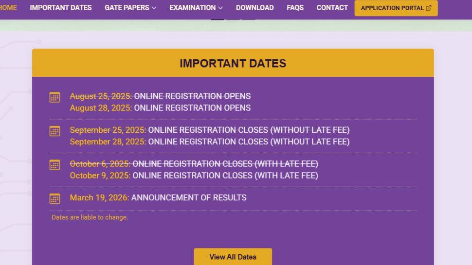 GATE 2026 Registration Postponed, Now From August 28 At gate2026.iitg.ac.in- Check Eligibility Criteria , Steps to Apply Here GATE 2026 Registration Postponed, Now From August 28 At gate2026.iitg.ac.in- Check Eligibility Criteria , Steps to Apply Here