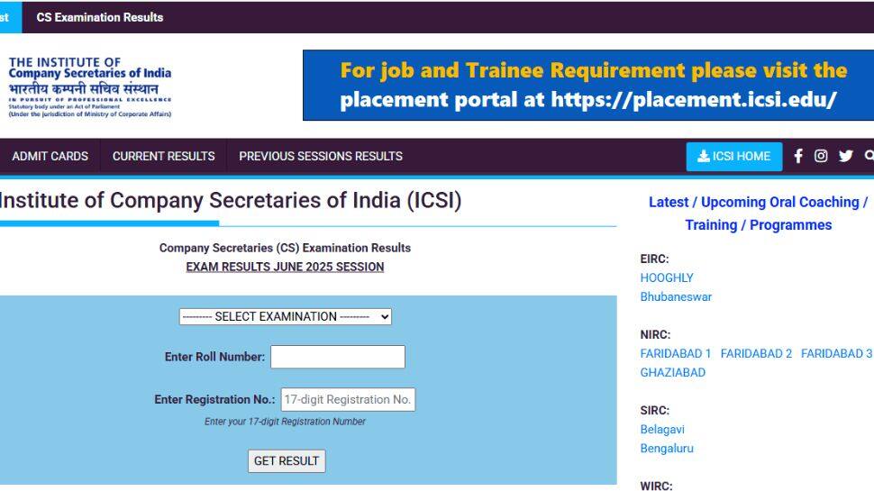 ICSI CS Executive Result 2025 Released At icsi.edu- Check Toppers’ List Here