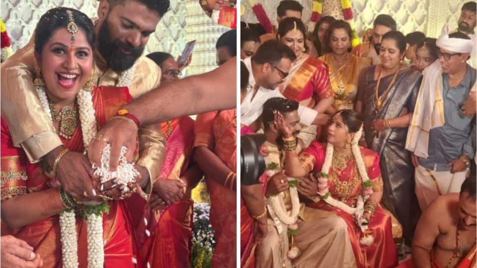 Popular Kannada Anchor Anushree Marries Businessman Roshan In Traditional Bengaluru Ceremony