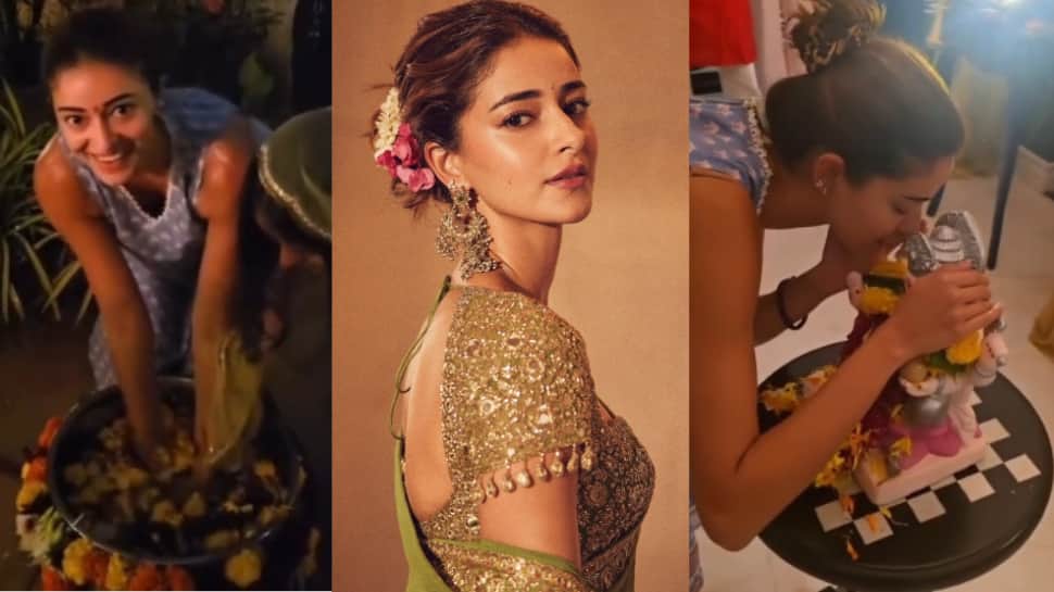 Ananya Panday Performs Ganpati Visarjan, Asks Bappa To 'Come Again Next Year' - WATCH