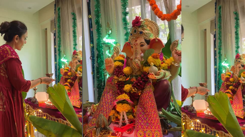 Ganpati Visarjan 2025: Hrishitaa Bhatt Bids Adieu To Bappa With Love, Devotion