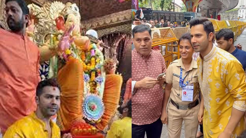 Ganesh Chaturthi 2025: Varun Dhawan Visits Lalbaugcha Raja, Meets Fans Outside Pandal