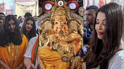 Aishwarya Rai, Daughter Aaradhya And Mom Brinda Visit GSB Seva Mandal Ganpati