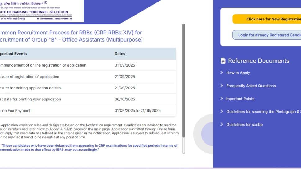 Ibps R IBPS RRB PO, Clerk 2025 Registration Starts At ibps.in- Check Direct ...