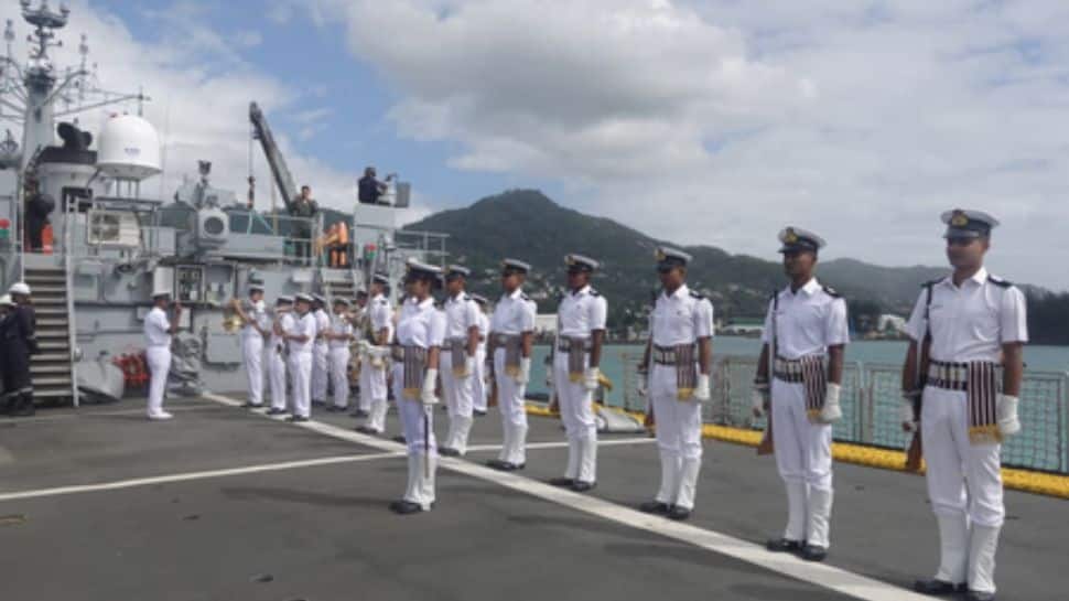 Indian Navy’s Training Squadron Gets Ceremonial Welcome In Seychelles