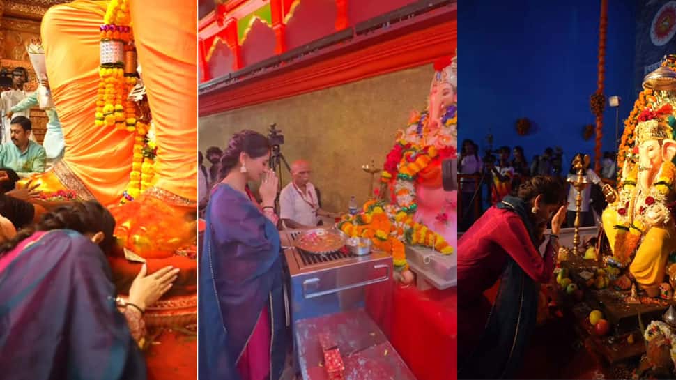 Ganeshotsav 2025: Nikita Dutta Offers Prayers At Lalbaugcha Raja, Mumbaicha Raja & Other Ganpati Pandals Amid Ganesh Chaturthi Celebrations
