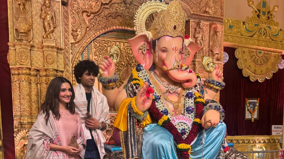 Mannu Kya Karegga? Stars Vyom And Saachi Bindra Seek Blessings At Andheri Cha Raja Ahead Of Release