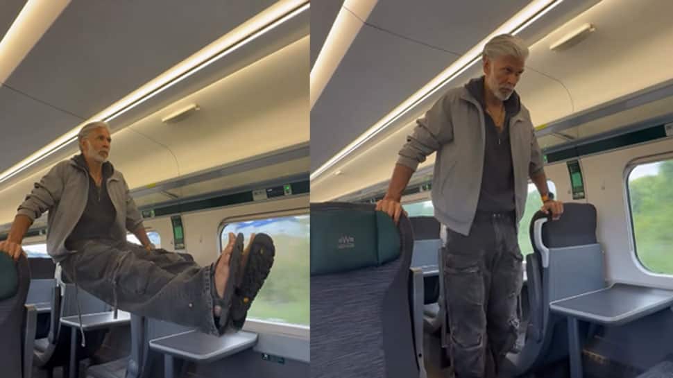 Milind Soman Does Push-Ups On Train At 59, Wife Ankita Konwar Shares Inside Video