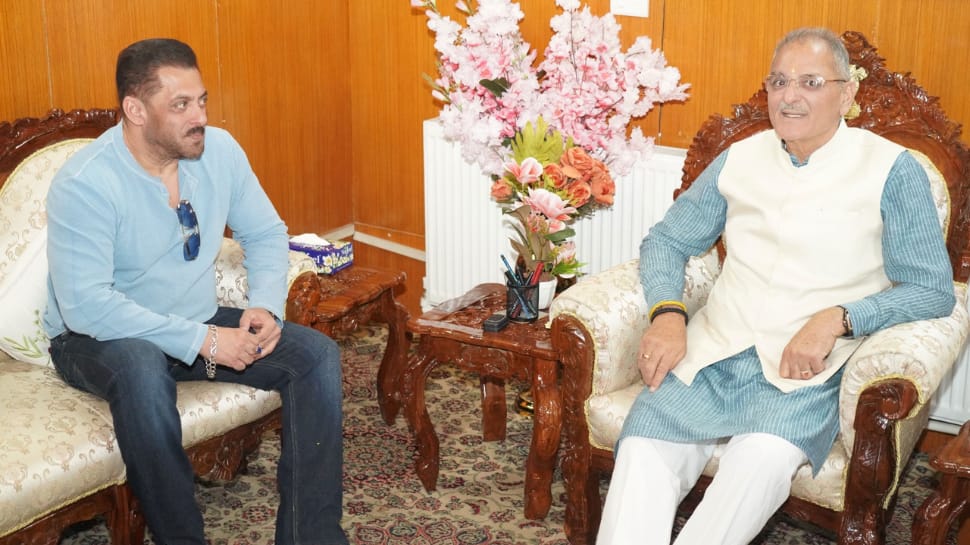 Salman Khan Pays Courtesy Visit To Ladakh LG Amid 'Battle Of Galwan' Shoot In Leh - SEE PICS