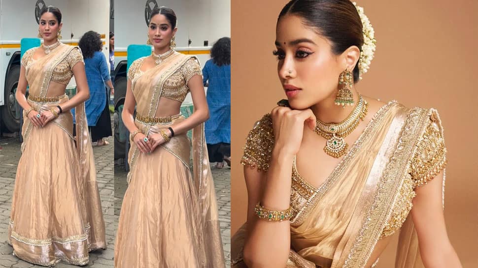 Janhvi Kapoor's Golden Saree