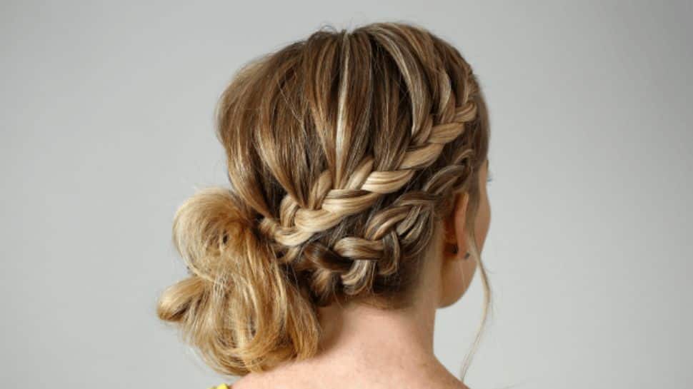 Messy Bun with Side Braid Messy Bun with Side Braid