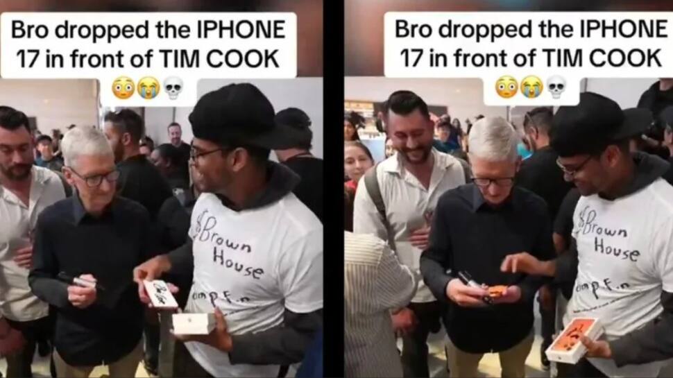 'iPhone 17 Drop Test' Goes Viral: Fan's Mishap In Front Of Tim Cook Stuns Social Media | VIDEO 'iPhone 17 Drop Test' Goes Viral: Fan's Mishap In Front Of Tim Cook Stuns Social Media | VIDEO