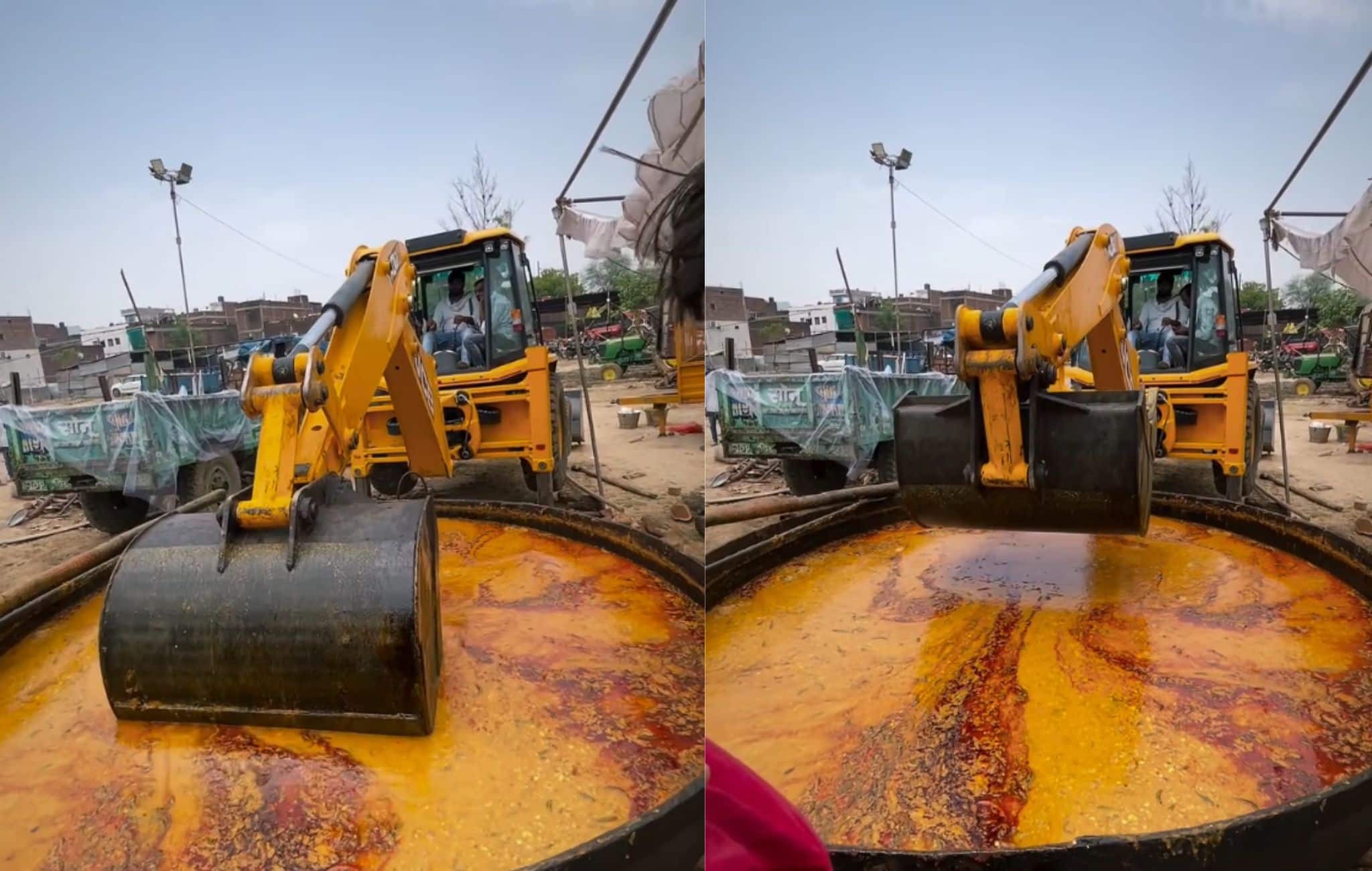 'Viral Video' Shows JCB Being Used To Stir Dal Makhni, Leaving Netizens Stunned 'Viral Video' Shows JCB Being Used To Stir Dal Makhni, Leaving Netizens Stunned