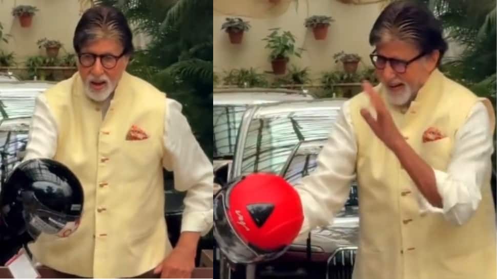 Amitabh Bachchan Surprises Fans With Helmets And Dandiya Sticks At Sunday Meet Outside Jalsa- WATCH