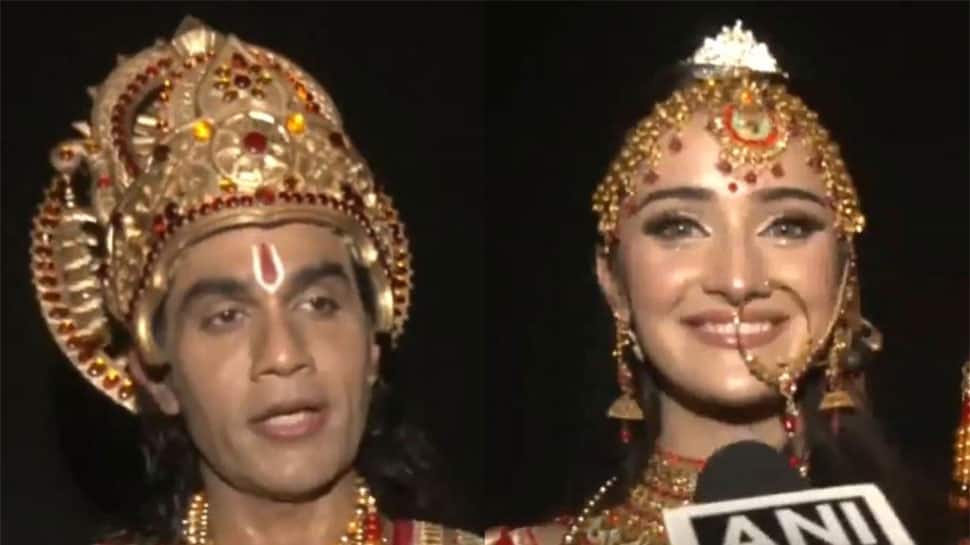 Ayodhya&#039;s Ramleela: Rahul Bhuchar Plays Lord Ram, Miss Universe India Manika Vishwakarna Makes Acting Debut As Maa Sita