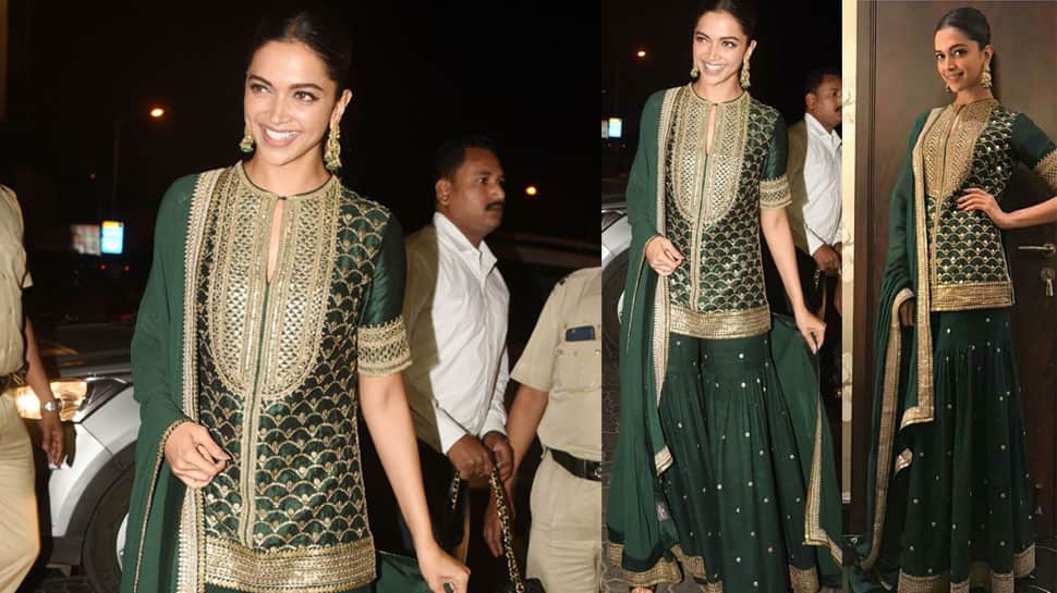 Deepika Padukone's Green Sharara Suit