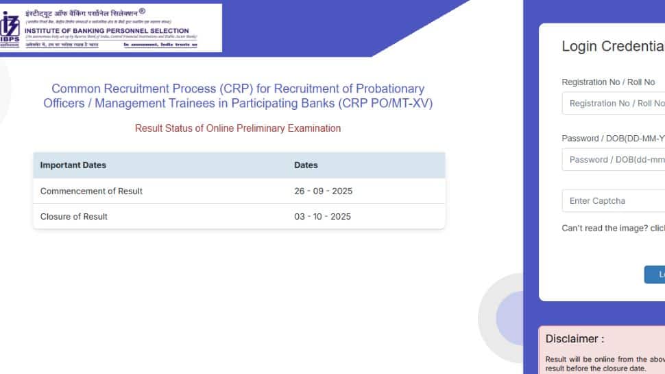 IBPS PO Prelims Result 2025 OUT At ibps.in- Check Direct Link To Download Here IBPS PO Prelims Result 2025 OUT At ibps.in- Check Direct Link To Download Here