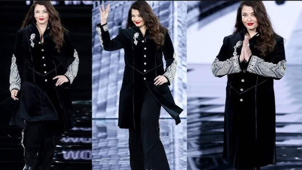 Aishwarya Rai's Power Walk On The Ramp for L’Oreal In Paris Stuns Netizens, Flaunts Manish Malhotra Studded Sherwani With Bold Red Lips!