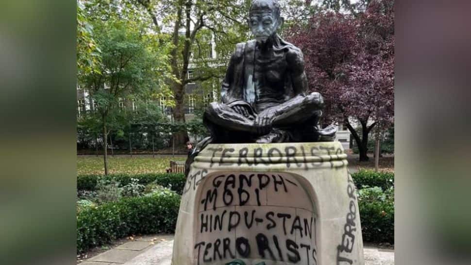 Mahatma Gandhi Statue In London Vandalised With Anti-India Graffiti Ahead Of Gandhi Jayanti