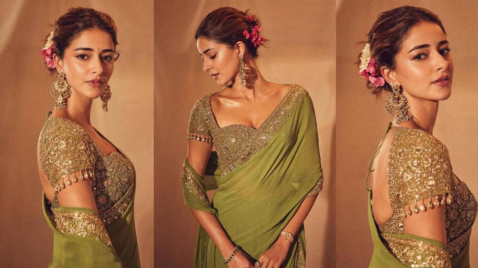 Ananya Panday's Green Saree