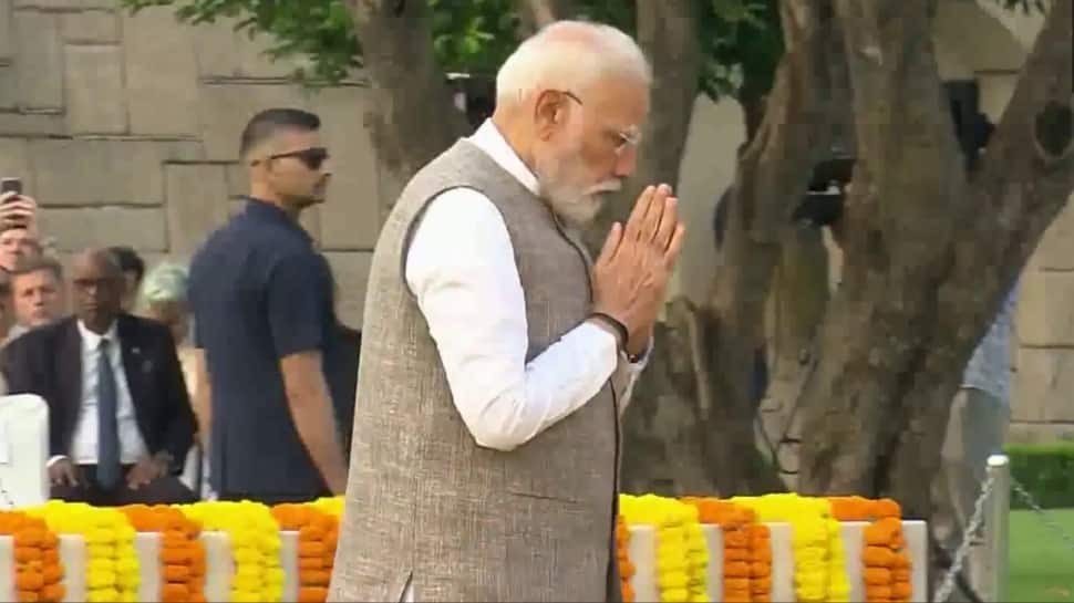 PM Modi Offers Tributes To Bapu On Gandhi Jayanti; Committed To His Footsteps For `Viksit Bharat`