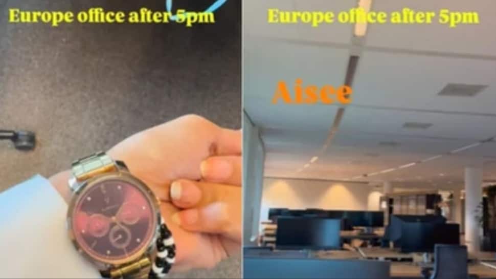 Indian Woman's Viral Video Depicts Empty European Office by 5 PM