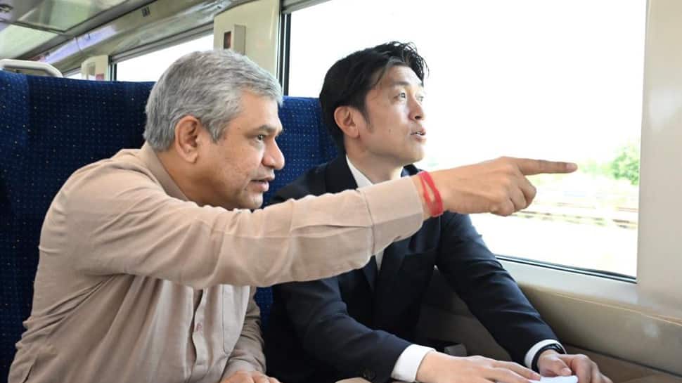 Railway Minister Vaishnaw And Japans Minister Nakano Inspect Bullet Train Stretch In Surat