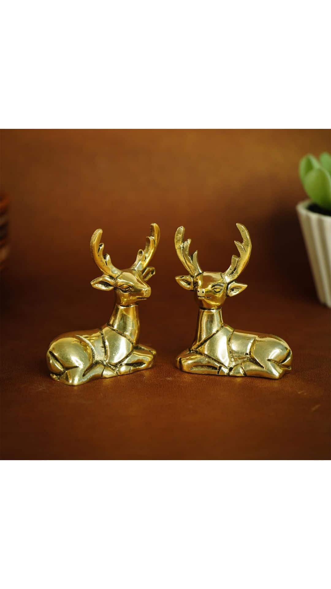 Ekhasa Pure Brass Deer Showpiece