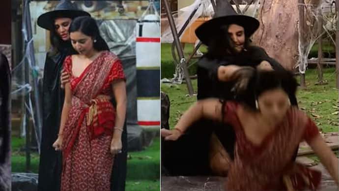 Bigg Boss 19 Day 44: Malti Chahar Pushes 'Saree-Clad' Tanya Mittal Into Pool; Neelam, Zeishan, Baseer, Ashnoor, Pranit & Mridul Get Nominated