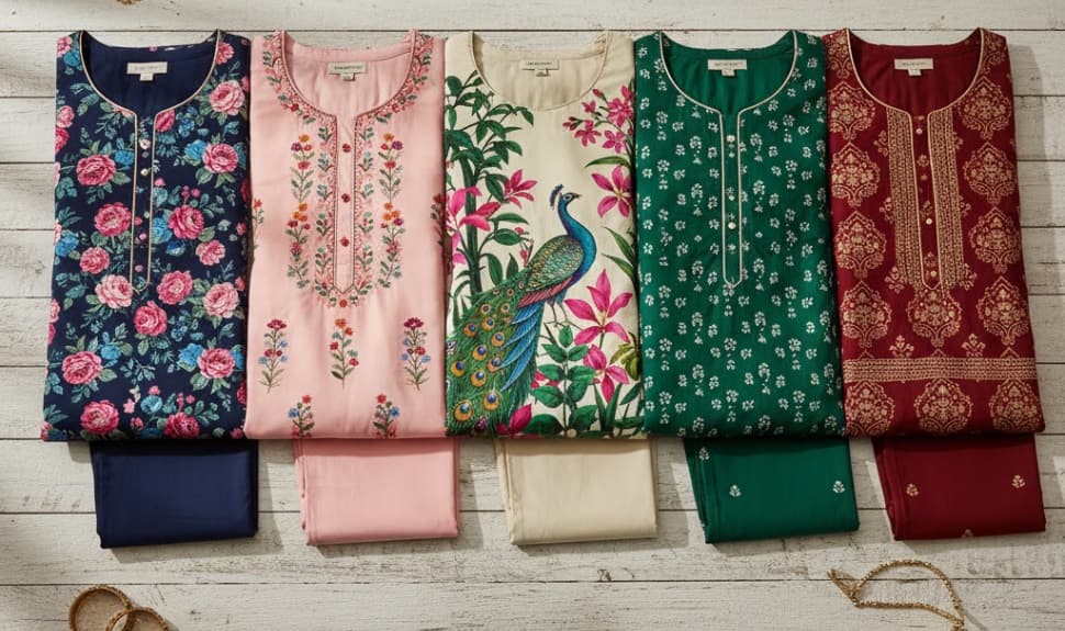 Floral Kurta Sets to Refresh Your Wardrobe This Diwali Myntra Sale 2025!