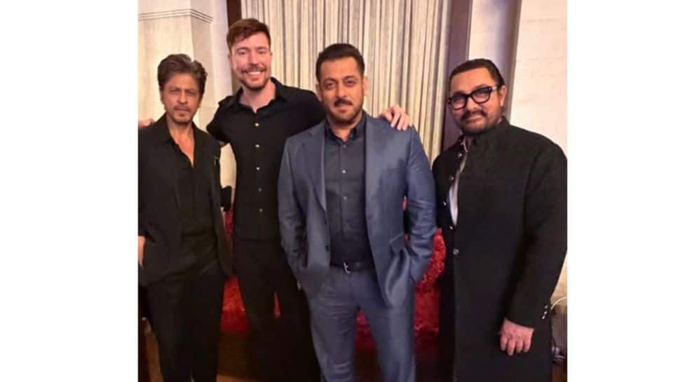 MrBeast Breaks Internet After Posing With Shah Rukh, Salman & Aamir Khan In Riyadh