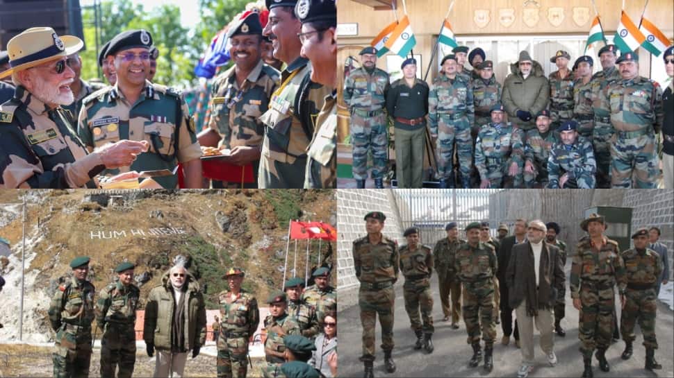 From Frozen Glaciers To Warships At Sea: PM Modi`s Decade-Long Diwali With Armed Forces