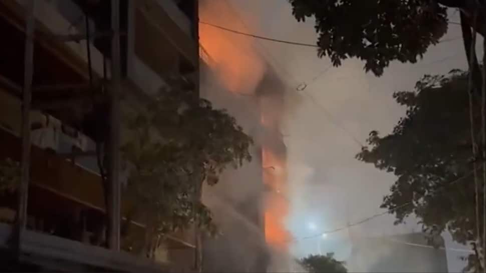 Fire Breaks Out In Ghaziabad Residential Building; No Casualties Reported | Watch
