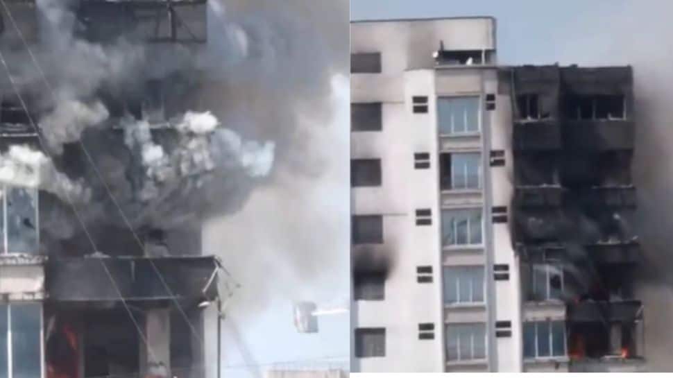 Level-II Fire Erupts At Commercial Building In Mumbai; People Stranded On Top Floor | VIDEO