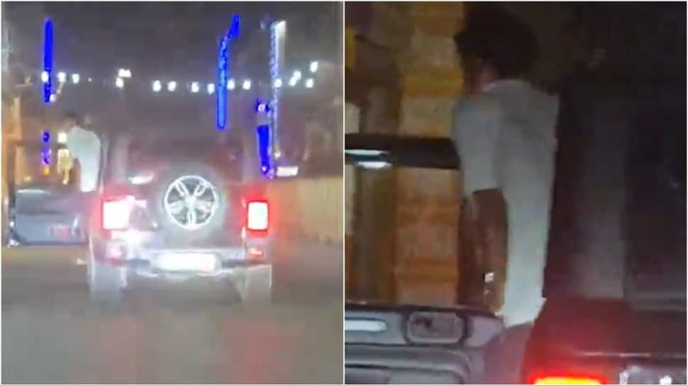 Caught On Camera: Man Urinates From Moving Thar In Gurugram; Police Take Suo Motu Cognisance | VIDEO