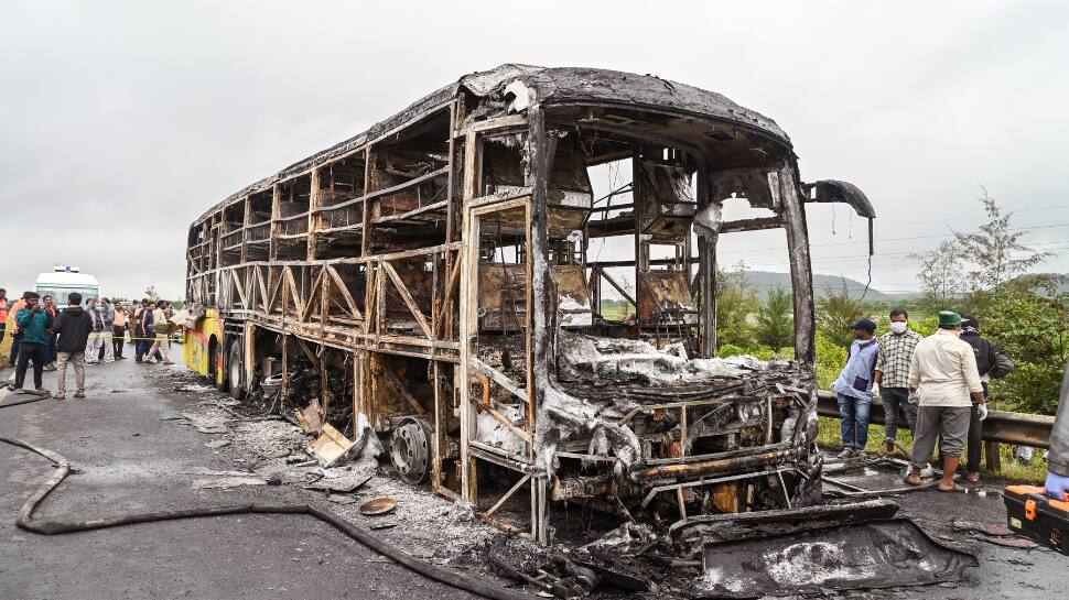 Kurnool Bus Fire Tragedy: Biker And Pillion Rider Identified; Bike Found On Road After Hitting Divider | Shocking Details