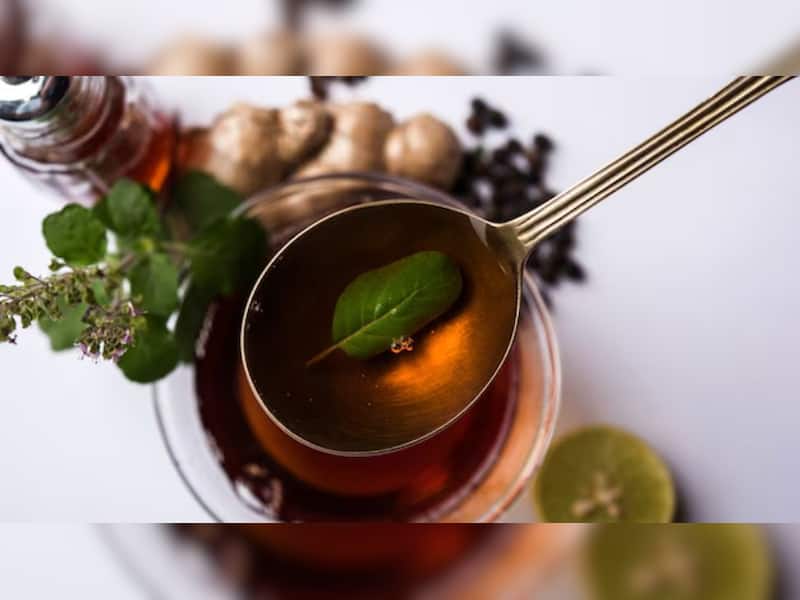 6. Warm Water with Tulsi and Honey