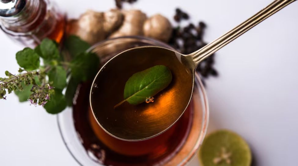 6. Warm Water with Tulsi and Honey