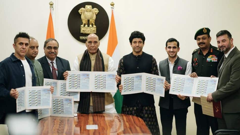 Farhan Akhtar Meets Defence Minister Rajnath Singh To Launch ‘My Stamp’ Honouring Rezang La War