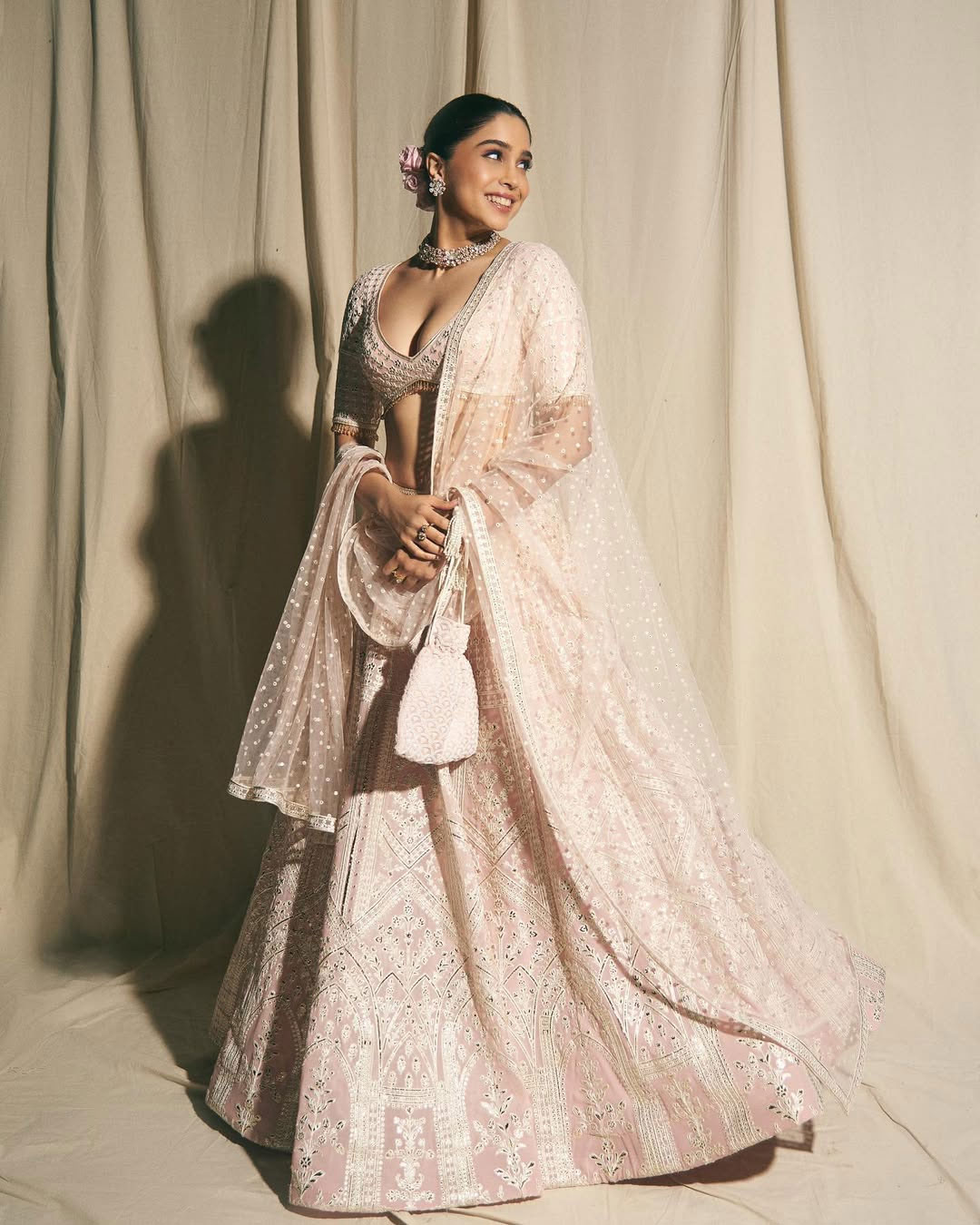 Sharvari Wagh's Blush Pink Lehenga