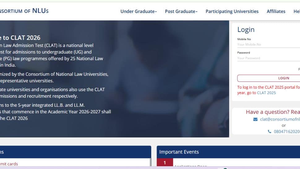 CLAT 2026 Admit Card OUT At consortiumofnlus.ac.in; Exam On December 7- Check Direct Link To Download Hall Ticket Here CLAT 2026 Admit Card OUT At consortiumofnlus.ac.in; Exam On December 7- Check Direct Link To Download Hall Ticket Here